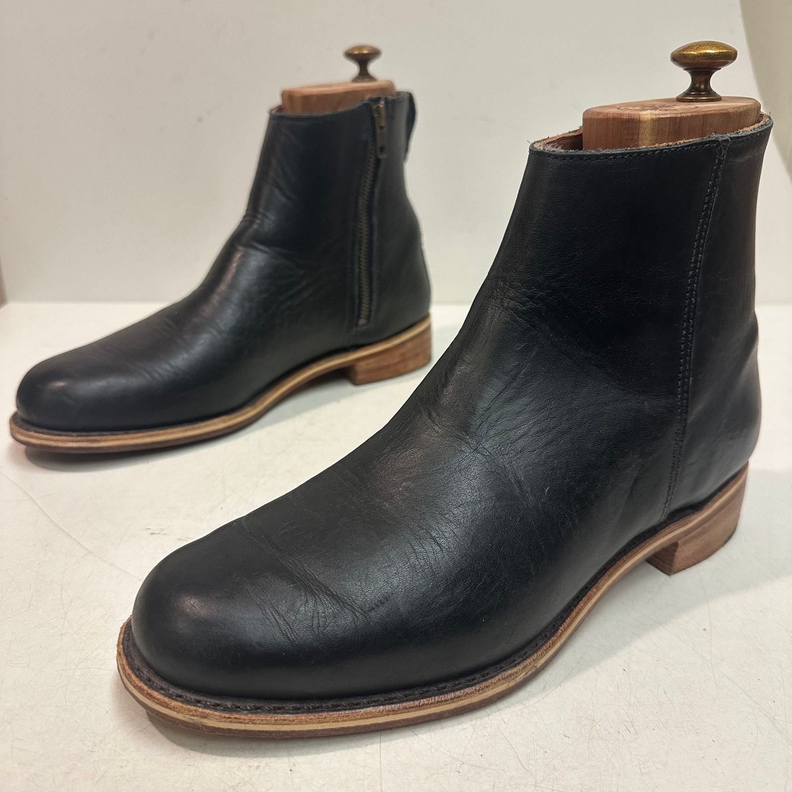 Euc Rancourt & Co. X Helm Pablo Boot Zipper Moto Ankle Made In Maine Usa 9 D — image 5 of 8